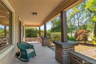 Large covered porch to relax and read a book.