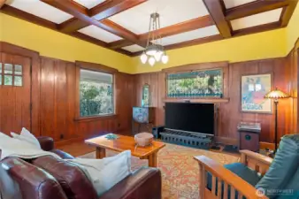 Beautifully maintained wainscotting throughout the house.