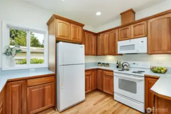 Spacious kitchen with breakfast nook.