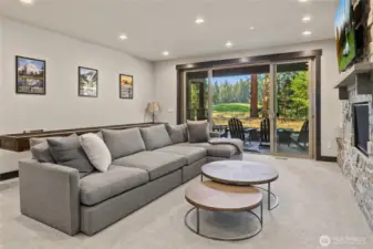 Lower-level recreation room for casual living.
