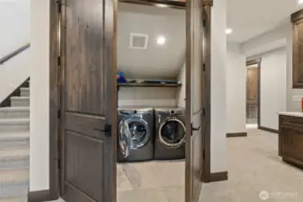 Laundry area on lower level.