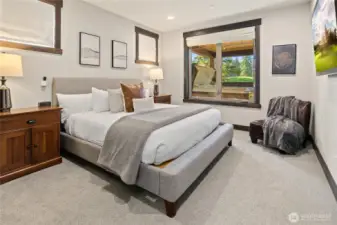 Lower-level bedroom ideal for guests.