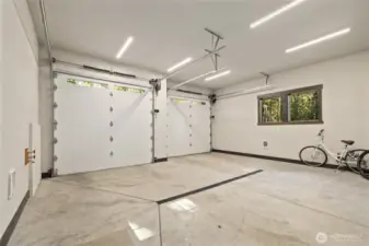 Finished heated garage with hot and cold water.
