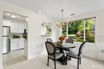 Dining area next to the Kitchen with Large Window