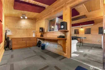 Garage converted to a music studio and media room!