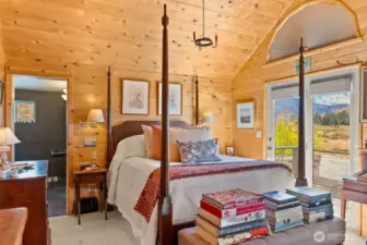 Classic Primary bedroom with Balcony and ensuite Bath.