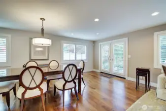 French doors leading to huge deck and rear yard off dining and living rooms. Perfect for entertaining.