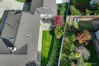 View of small patio of kitchen.