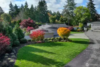 Beautiful gardens and mature landscaping.