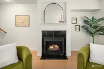 Your remote controlled gas fireplace is chic and cozy!