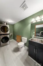 Lower level bathroom and laundry room