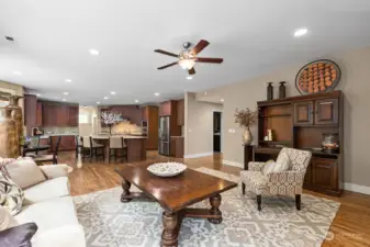 Family room with easy access to kitchen and casual dining area.