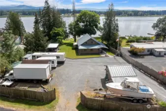 French drains were installed from the wall down to the lake.