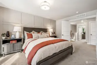 Primary bedroom example photos of model home