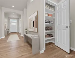 Virtually staged linen closet