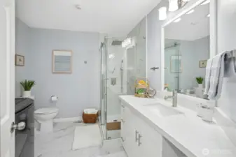 Very large shared bath upstairs with...