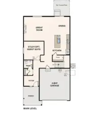 Disclaimer – Main Floor – Marketing rendering of floor plan, illustrative purposes only – may vary per location.