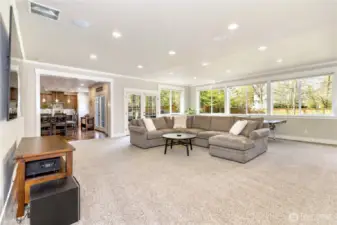 Incredible addition with surround sound and electronic window shades!