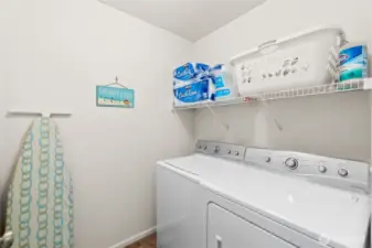 Convenient upstairs laundry room