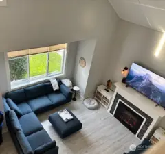 Looking down from upper level