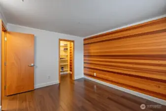 Serene bedroom with warm ambiance.