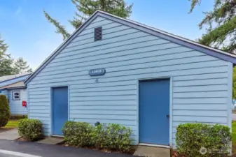 Community laundry area.