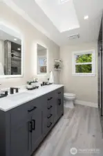 Hall Bath with Heated Tile Floors