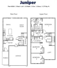 Juniper Marketing Floor plan for representational purposes only.