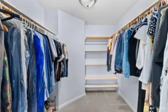 Primary walk-in closet... space for all your clothing, shoes and accessories!