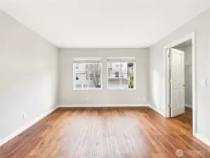 Bedroom with walk in closet