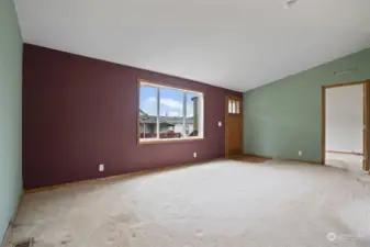 Good sized living room with split bedroom floor plan.