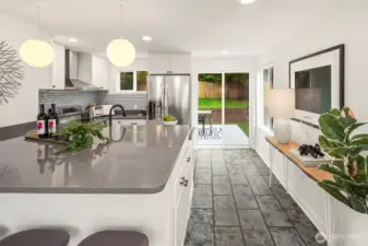 Full upgraded kitchen with stainless appliances and shaker cabinetry. The slider leads to the massive backyard which backs to a beautiful green belt. Always wanted to be a bird watcher? Now's your chance!