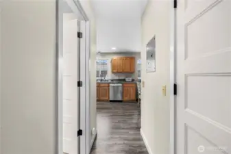 Main level hallway to kitchen