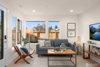 Photos of model home with similar finishes & floor plan.