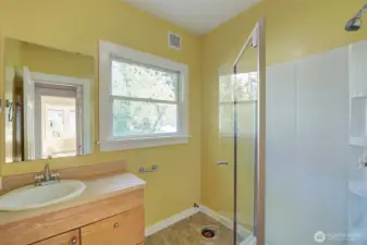 Main floor bathroom. Add a new toilet and this room is complete.