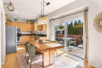 Dining room opens to big deck for summertime entertaining
