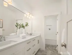 Upper level hall bathroom