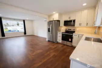 View from Kitchen of living room