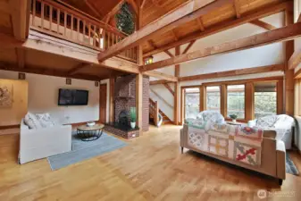 You must step into the home to appreciate the timber frame construction.