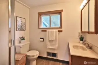 The ADU bathroom includes a shower.