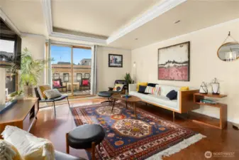 Additional balcony facing South/South west with partial water views and ample sunshine.