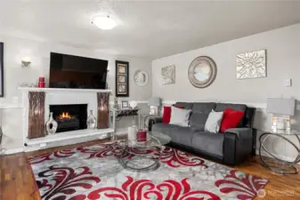 Hardwood floors throughout the main floor.