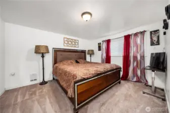 Lower level room can easily accommodate a king sized bed.