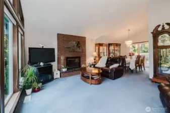 Wood burning fireplace for those chilly winter nights.