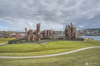Walk next door to Gas Works Park...