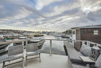 Slip #5 is located direcetly behind this deck to the end of the pier in the open channel.