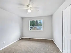 Bedroom 1 with ceiling fan