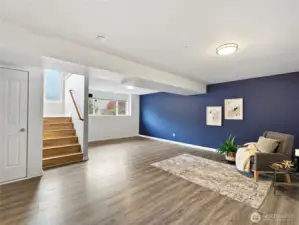 Geo Cooled lower living room stays cool in the summer!