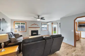 Living room with fireplace