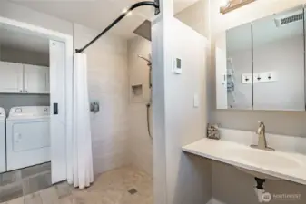 3/4 bathroom - fully remodeled to be wheelchair accessible